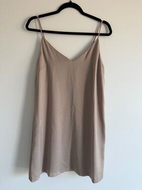 Dynamite Satin Slip Dress Small | Beige Mini Dress | NWT